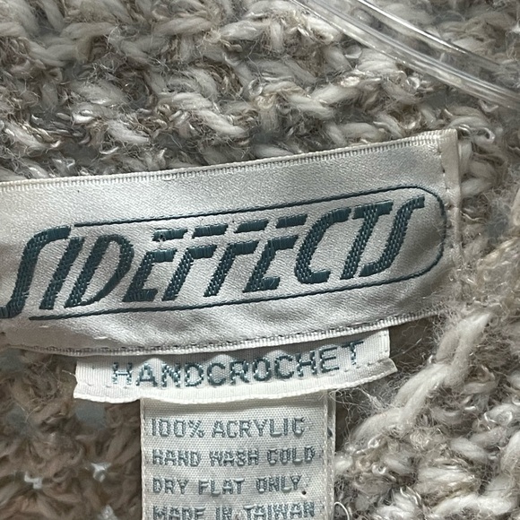 Vintage Sideffects Sandy Brown/Cream Fuzzy Knit Sweater. - Picture 4 of 4